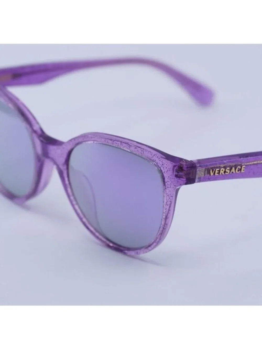 Versace Kids VK4427U 53734V Sunglasses Lilac Cat Eye Frame, Grey Lenses